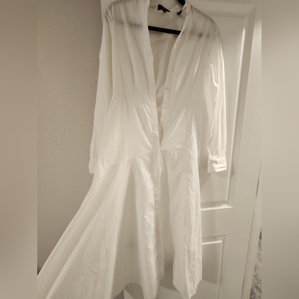 Theory Light White Maxi Dress